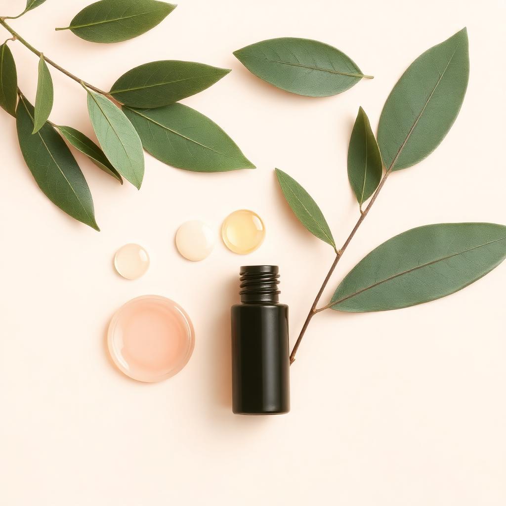 Botanical leaves and serum droplets